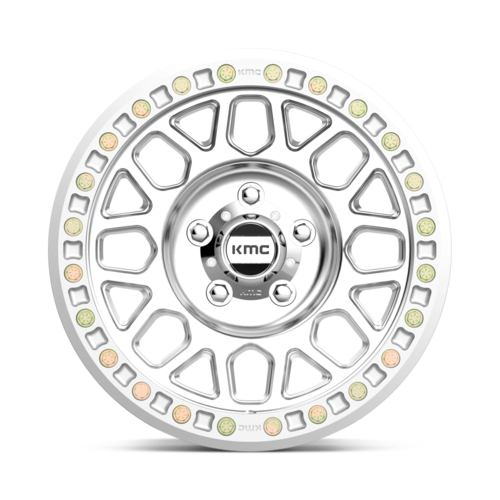 KMC KM234 Grenade Desert Beadlock Wheel - 20x9 - -12 Offset - Machined Finish