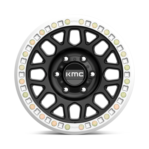 KMC KM234 Grenade Desert Beadlock 17x8.5 Satin Black Wheel with 6x139.7 Bolt Pattern