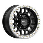 KMC KM234 Grenade Desert Beadlock Wheel - 17x8.5 Satin Black with 8x165.1 Bolt Pattern