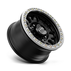 KMC KM234 Grenade Desert Beadlock Wheel - 17x8.5 Satin Black with 8x165.1 Bolt Pattern