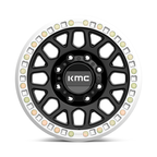 KMC KM234 Grenade Desert Beadlock Wheel - 17x8.5 Satin Black with 8x165.1 Bolt Pattern
