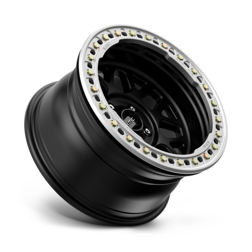 KMC KM235 Grenade Crawl Beadlock 18x9 Satin Black Wheel with 5x127 Bolt Pattern and +10 Offset