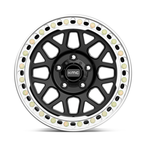 KMC KM235 Grenade Crawl Beadlock Wheel 18x9 Satin Black - 8x170 Bolt Pattern +10 Offset