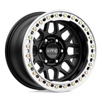 KMC KM235 Grenade Crawl Beadlock 17x9 Satin Black Wheel for 6x139.7 Bolt Pattern with -38 Offset and 108mm Center Bore