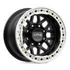 KMC KM235 Grenade Crawl Beadlock Wheel – Satin Black Finish, 17x9 Inch, 8x165.1 Bolt Pattern, -38 Offset