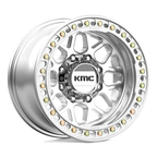 KMC KM235 Grenade Crawl Beadlock Wheel - 17x9 Inches, 8x6.5 Bolt Pattern, Machined Finish, Offset -38