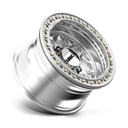 KMC KM235 Grenade Crawl Beadlock Wheel - 17x9 Inches, 8x6.5 Bolt Pattern, Machined Finish, Offset -38