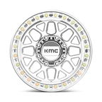 KMC KM235 Grenade Crawl Beadlock Wheel - 17x9 Inches, 8x6.5 Bolt Pattern, Machined Finish, Offset -38