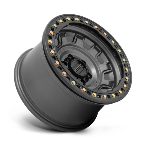 KMC KM236 Tank Beadlock 17x9 Inch Anthracite Wheel with -38 Offset and 5x127 Bolt Pattern