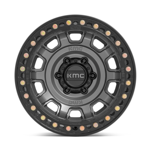 KMC KM236 TANK Beadlock Wheel 17x9 Inch Gray Anthracite -38 Offset 8x170 Bolt Pattern