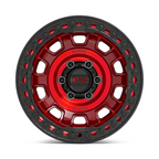 KMC KM236 TANK Beadlock Wheel – 17x9 inches, 6x139.7 Bolt Pattern, Candy Red Finish, -38 Offset