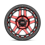 KMC KM540 Recon 17x9 Inch Gloss Black Machined with Red Tint Off-Road Wheel for 5x127 Bolt Pattern
