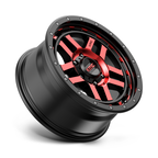 KMC KM540 Recon 17x8.5 Inch Gloss Black Machined Wheel with Red Tint and 6x139.7 Bolt Pattern
