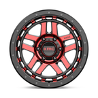 KMC KM540 Recon 17x8.5 Inch Gloss Black Machined Wheel with Red Tint and 6x139.7 Bolt Pattern