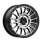 KMC KM542 Impact Satin Black Machined 17x8 Inch Wheel with 5x114.3 Bolt Pattern and 35mm Offset