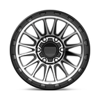 KMC KM542 Impact Satin Black Machined 17x9 Inch Wheel with -12mm Offset and 6x139.7 Bolt Pattern