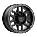 KMC KM544 Mesa 18x9 Satin Black with Gloss Black Lip Wheel - 8x180 Bolt Pattern, 18mm Offset, 124.2 Center Bore