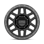 KMC KM544 Mesa 18x9 Satin Black with Gloss Black Lip Wheel - 8x180 Bolt Pattern, 18mm Offset, 124.2 Center Bore