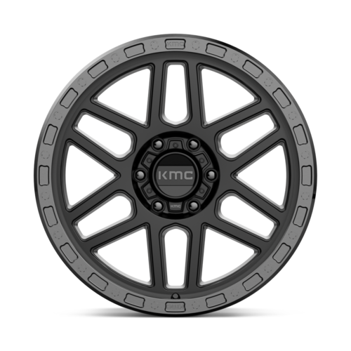 KMC KM544 Mesa 17x9 Satin Black with Gloss Black Lip Wheel - 6x114.3 Bolt Pattern, 18mm Offset, 66.06mm Center Bore