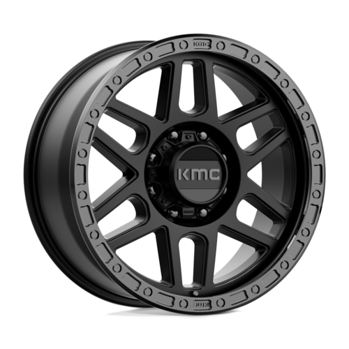 KMC KM544 Mesa 20x9 Satin Black with Gloss Black Lip Wheel - 8x165.1 Bolt Pattern, 18mm Offset, 125.10 Center Bore