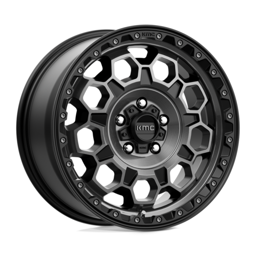 KMC KM545 Trek 17x9 Satin Black with Gray Tint 5x127 Bolt Pattern -12mm Offset Wheel