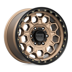 KMC KM545 Trek 17x9 Inch Matte Bronze with Black Lip Wheel - 6x139.7 Bolt Pattern, 18mm Offset