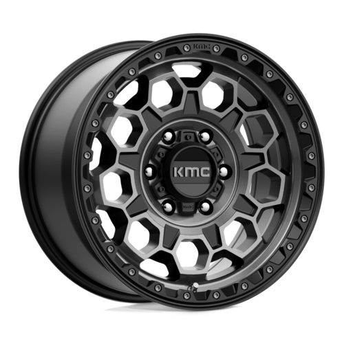 KMC KM545 TREK 17x9 Satin Black with Gray Tint Wheel – 6x114.3 Bolt Pattern, 66.06 Center Bore, 18mm Offset