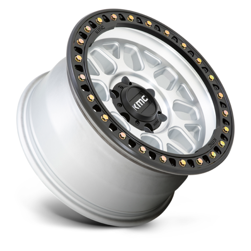 KMC GRS 20x9 Inch Satin Black Lip Machined Finish Wheel with 6x139.7 Bolt Pattern and 106.10 Center Bore
