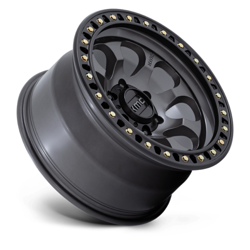 KMC KM550 RIOT SBL 17x8.5 Inch Alloy Wheel with Satin Black Lip and Anthracite Finish