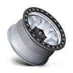KMC KM550 RIOT SBL 17x9 Satin Black Lip Machined Off-Road Wheel with 6x139.7 Bolt Pattern and -12 Offset