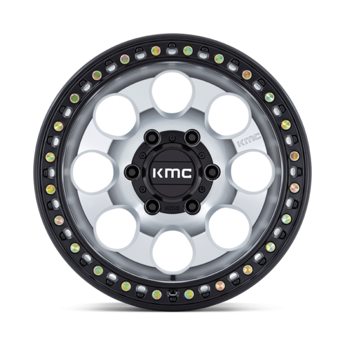 KMC KM550 RIOT SBL 17x9 Satin Black Lip Machined Off-Road Wheel with 6x139.7 Bolt Pattern and -12 Offset