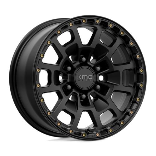 KMC KM718 Summit Satin Black 17x8.5 Wheel with 6x139.7 Bolt Pattern and 106.10mm Center Bore