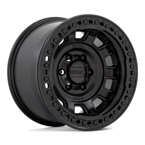 KMC KM236 TANK Beadlock 17x9 Satin Black Wheel with -38 Offset and 6x139.7 Bolt Pattern