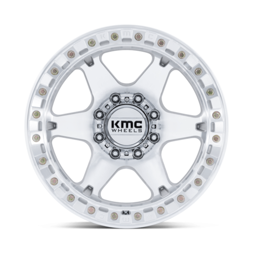 KMC KM238 VI Beadlock 20x10 inch Wheel with Machined Finish, 8x165.1 Bolt Pattern, -48 Offset, 125.10 Center Bore