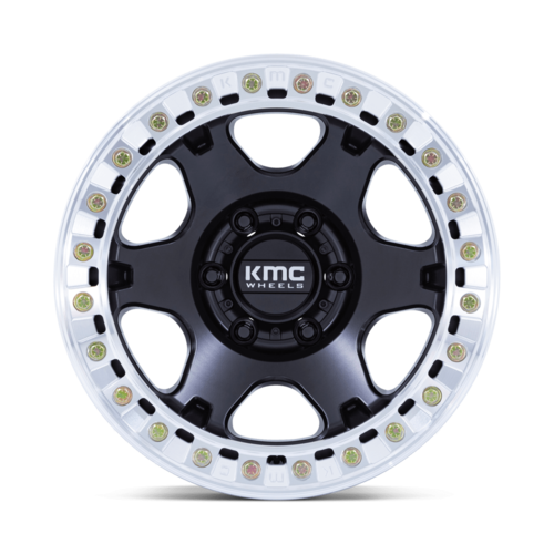 KMC KM238 VI Beadlock 17x9 Satin Black with Machined Ring Wheel - 5x127 Bolt Pattern, -38 Offset