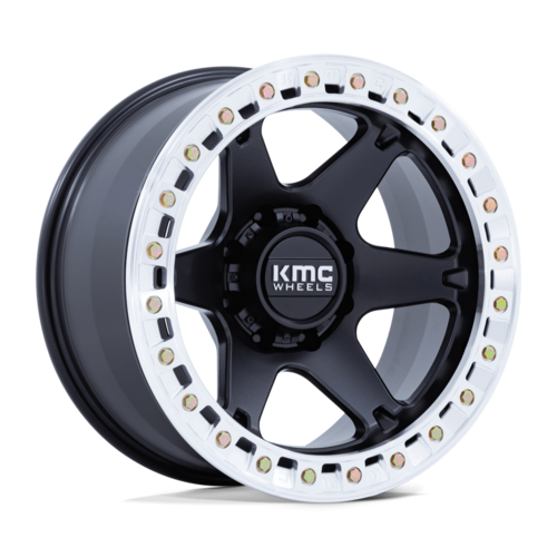 KMC KM238 VI Beadlock 20x10 Satin Black with Machined Ring Wheel