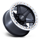 KMC KM238 VI Beadlock 20x10 Satin Black with Machined Ring Wheel for 8x165.1 Bolt Pattern, -48 Offset, 125.10 Center Bore