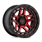 KMC KM540 Recon 17x9 Inch Gloss Black Machined with Red Tint Off-Road Wheel with -12mm Offset and 6x139.7 Bolt Pattern