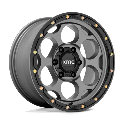 KMC KM541 Dirty Harry 17x9 Satin Gray with Black Lip Offset -12mm