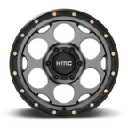 KMC KM541 Dirty Harry 17x9 Satin Gray with Black Lip Offset -12mm