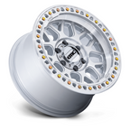 KMC GRS 18x9 Inch Gloss Silver Machined Face Wheel with 6x139.7 Bolt Pattern and +18 Offset