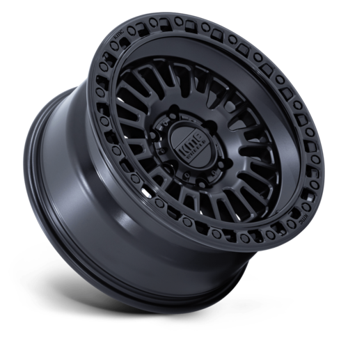 KMC KM554 Aztec 17x8.5 Inch Matte Black with Gloss Black Lip Wheel for 6x120 Bolt Pattern