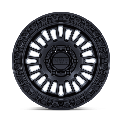 KMC KM554 Aztec 17x8.5 Inch Matte Black with Gloss Black Lip Wheel for 6x120 Bolt Pattern