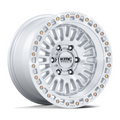 KMC KM554 AZTEC 17x8.5 Inch Gloss Silver Machined Face Wheel with 6x120 Bolt Pattern and 66.9 Center Bore