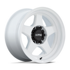 KMC KM728 LOBO 17x8.5 Inch Gloss White Alloy Wheel with -10 Offset and 6x139.7 Bolt Pattern