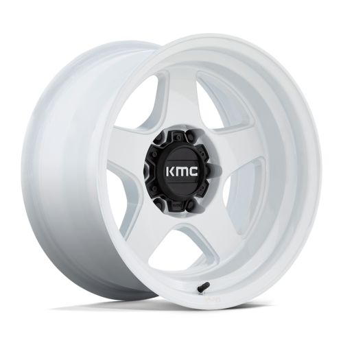 KMC KM728 LOBO 17x8.5 Inch Gloss White Alloy Wheel with 6x139.7 Bolt Pattern and +18 Offset