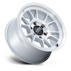 KMC KM729 Range 17x8.5 Inch Gloss Silver Machined Face Wheel with -10 Offset and 5x127 Bolt Pattern