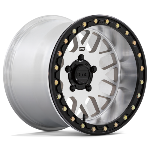 KMC Powersports KS235 Grenade UTV Beadlock Wheel – 15x10 Inches, 4x156 Bolt Pattern, Machined Finish