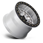 KMC Powersports KS235 Grenade UTV Beadlock Wheel - 15x7 Inch, Machined Finish, 4x156 Bolt Pattern