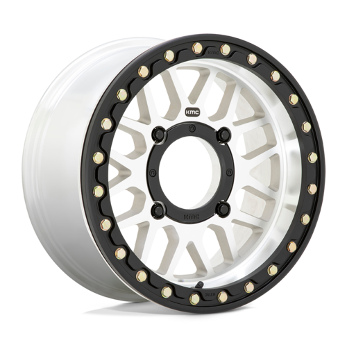 KMC Powersports KS235 Grenade UTV Beadlock Wheel - 15x7 Inch, Machined Finish, 4x156 Bolt Pattern